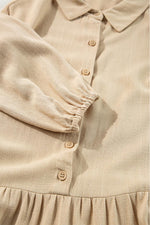 Mini Jurk met Puff Mouwen en Knopen - Mini Dresses - Jurkjes.co