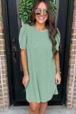 Mini Jurk met Puff Mouwen - T Shirt Dresses - Jurkjes.co