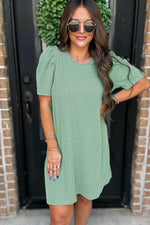 Mini Jurk met Puff Mouwen - T Shirt Dresses - Jurkjes.co
