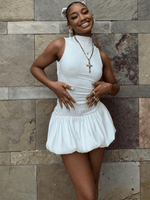 Mini Jurk met Ribbels en Plooirok - Group6 - Jurkjes.co