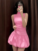 Mini Jurk met Ribbels en Plooirok - Group6 - Jurkjes.co