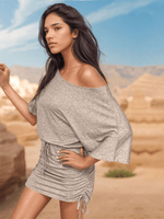 Mini Jurk met Rijgkoord en Schouderdetails - Mini Dresses - Jurkjes.co