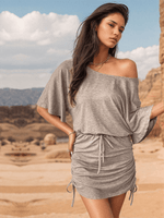 Mini Jurk met Rijgkoord en Schouderdetails - Mini Dresses - Jurkjes.co