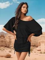 Mini Jurk met Rijgkoord en Schouderdetails - Mini Dresses - Jurkjes.co