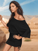 Mini Jurk met Rijgkoord en Schouderdetails - Mini Dresses - Jurkjes.co