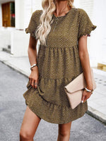 Mini Jurk met Rimpelmouwen en Bloemenprint - Mini Dresses - Jurkjes.co