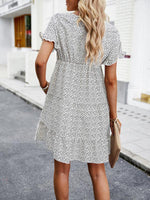 Mini Jurk met Rimpelmouwen en Bloemenprint - Mini Dresses - Jurkjes.co