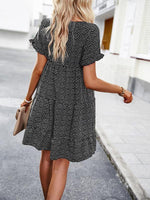 Mini Jurk met Rimpelmouwen en Bloemenprint - Mini Dresses - Jurkjes.co