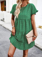 Mini Jurk met Rimpelmouwen en Bloemenprint - Mini Dresses - Jurkjes.co