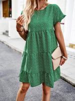 Mini Jurk met Rimpelmouwen en Bloemenprint - Mini Dresses - Jurkjes.co