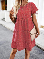 Mini Jurk met Rimpelmouwen en Bloemenprint - Mini Dresses - Jurkjes.co