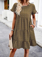 Mini Jurk met Rimpelmouwen en Bloemenprint - Mini Dresses - Jurkjes.co