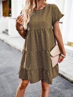 Mini Jurk met Rimpelmouwen en Bloemenprint - Mini Dresses - Jurkjes.co