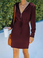 Mini Jurk met Rits en Trekkoord - Mini Dresses - Jurkjes.co