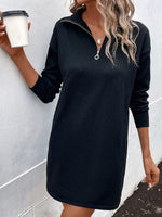 Mini Jurk met Ritssluiting en Lange Mouwen - Mini Dresses - Jurkjes.co