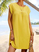 Mini Jurk met Ronde Hals en Crêpe Textuur - Mini Dresses - Jurkjes.co