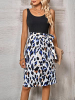 Mini Jurk met Ronde Hals en Dierenprint - Midi Dresses - Jurkjes.co