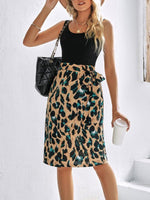 Mini Jurk met Ronde Hals en Dierenprint - Midi Dresses - Jurkjes.co