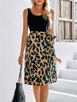 Mini Jurk met Ronde Hals en Dierenprint - Midi Dresses - Jurkjes.co