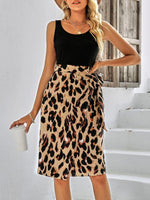 Mini Jurk met Ronde Hals en Dierenprint - Midi Dresses - Jurkjes.co