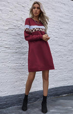 Mini Jurk met Ronde Hals en Dierenprint - Mini Dresses - Jurkjes.co