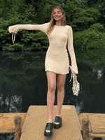 Mini Jurk met Ruchedetails en Open Rug - Group5 - Jurkjes.co