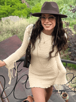 Mini Jurk met Ruchedetails en Open Rug - Group5 - Jurkjes.co