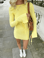 Mini Jurk met Ruchedetails en Open Rug - Group5 - Jurkjes.co