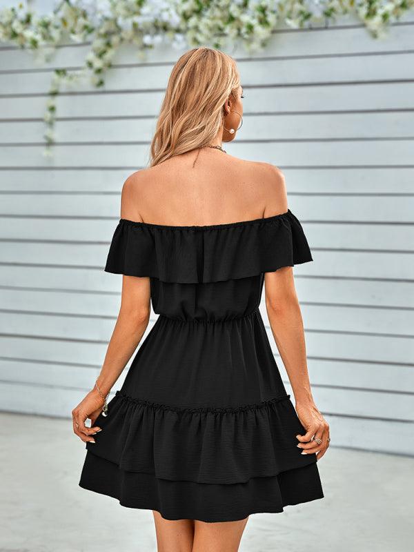 Mini Jurk met Ruches en Elastische Taille - Maxi Dresses - Jurkjes.co