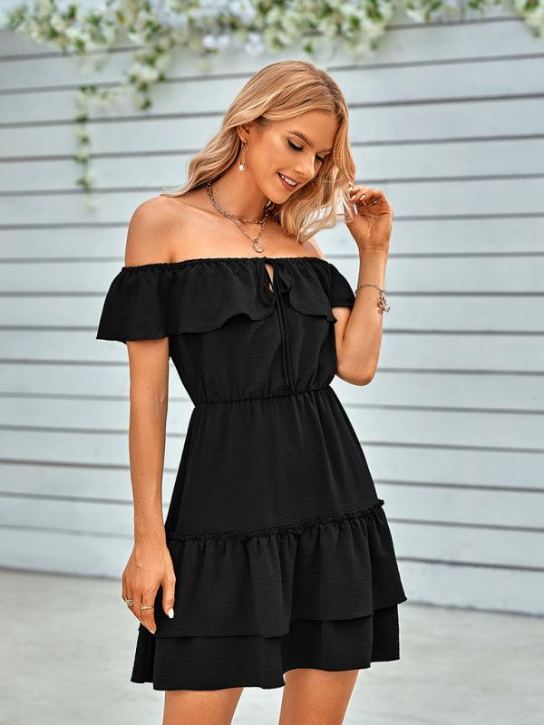 Mini Jurk met Ruches en Elastische Taille - Maxi Dresses - Jurkjes.co