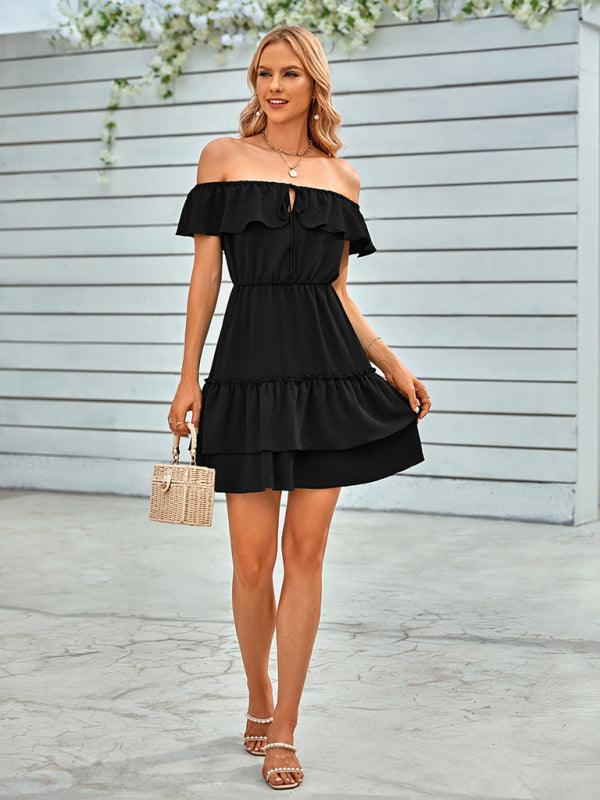 Mini Jurk met Ruches en Elastische Taille - Maxi Dresses - Jurkjes.co