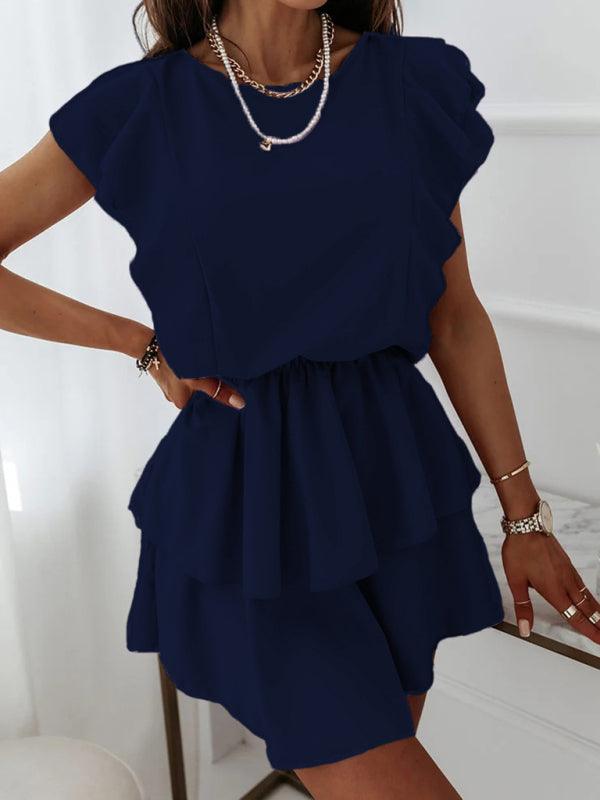 Mini Jurk met Ruches en Gelaagde Rok - Mini Dresses - Jurkjes.co
