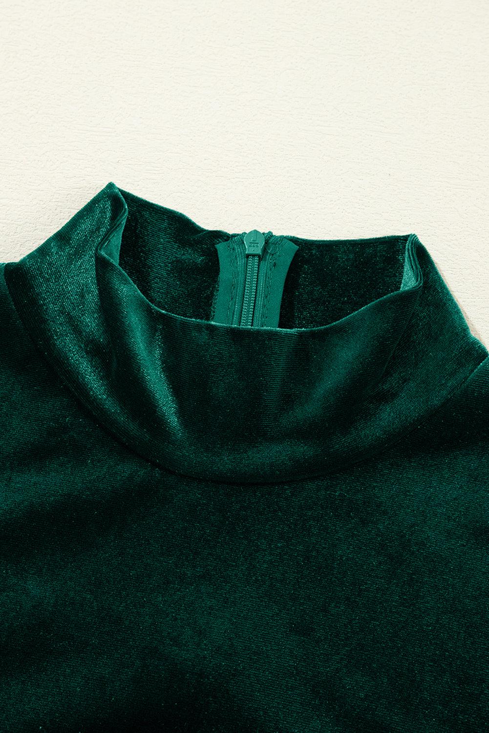 Mini Jurk met Ruches en Hoge Hals - Mini Dresses - Jurkjes.co