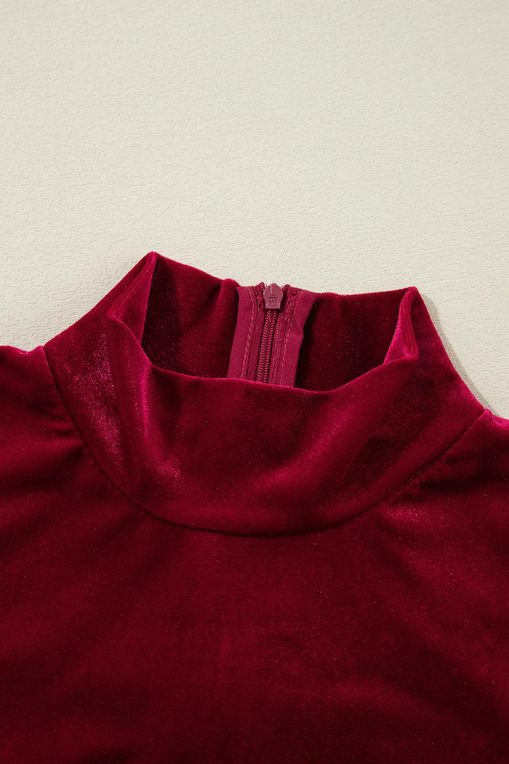 Mini Jurk met Ruches en Hoge Hals - Mini Dresses - Jurkjes.co