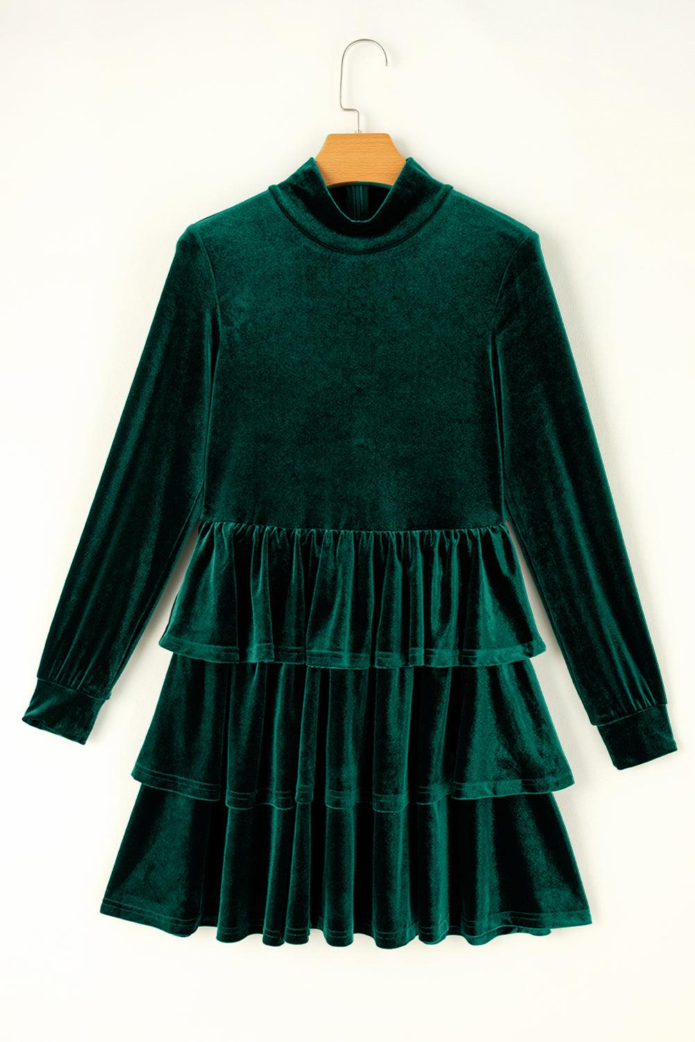 Mini Jurk met Ruches en Hoge Hals - Mini Dresses - Jurkjes.co