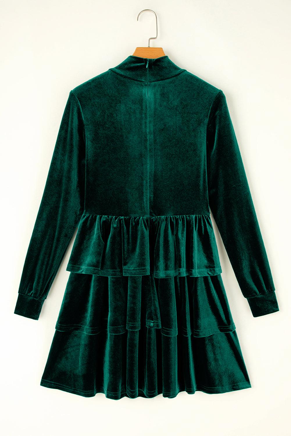 Mini Jurk met Ruches en Hoge Hals - Mini Dresses - Jurkjes.co