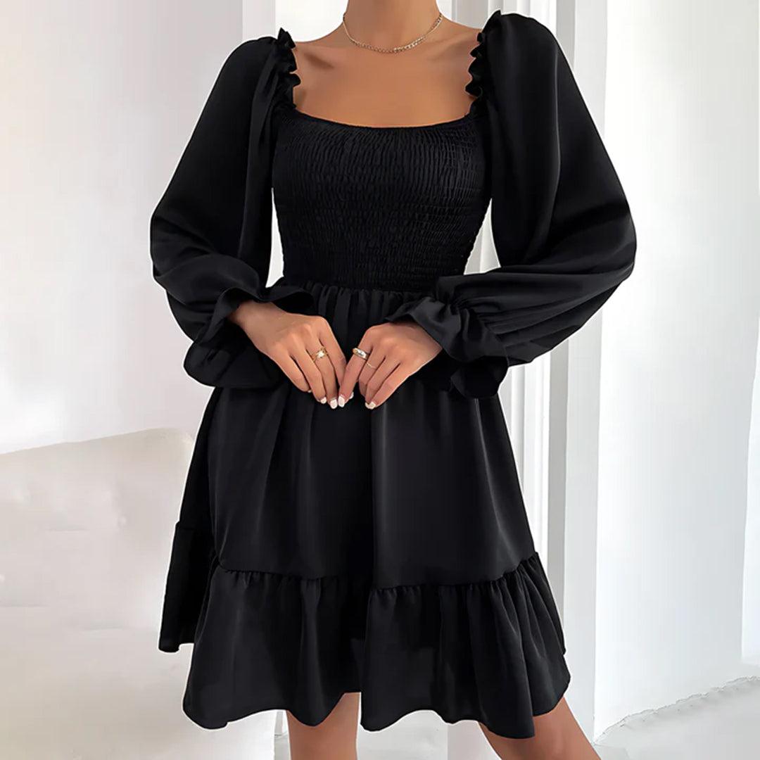 Mini-jurk met Ruches en Lange Mouwen - Women Summer Dress - Jurkjes.co