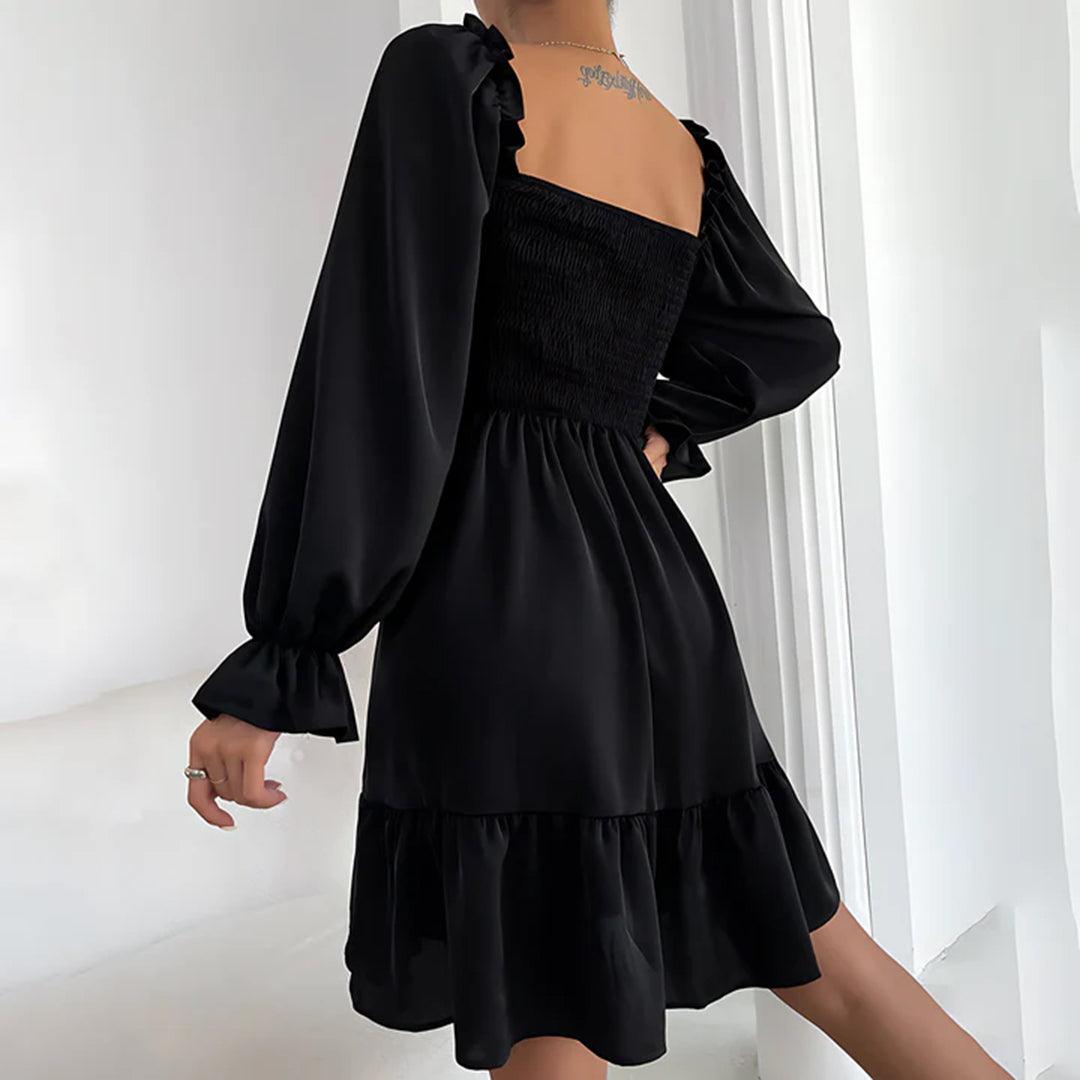 Mini-jurk met Ruches en Lange Mouwen - Women Summer Dress - Jurkjes.co