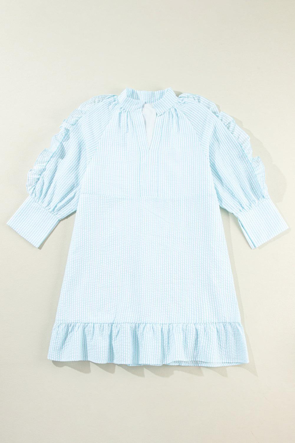 Mini Jurk met Ruches en Pofmouwen - Mini Dresses - Jurkjes.co