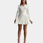 Mini Jurk met Ruches en V-hals - CB - Dresses - Jurkjes.co