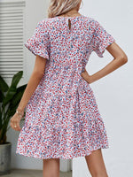 Mini Jurk met Ruffle Mouwen en Bloemenprint - Mini Dresses - Jurkjes.co