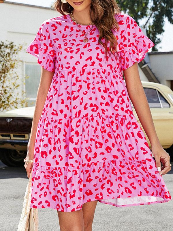 Mini Jurk met Ruffle Mouwen en Bloemenprint - Mini Dresses - Jurkjes.co