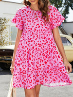 Mini Jurk met Ruffle Mouwen en Bloemenprint - Mini Dresses - Jurkjes.co