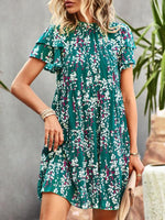 Mini Jurk met Ruffled Kraag en Bloemenprint - Mini Dresses - Jurkjes.co