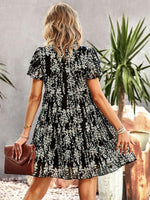 Mini Jurk met Ruffled Kraag en Bloemenprint - Mini Dresses - Jurkjes.co