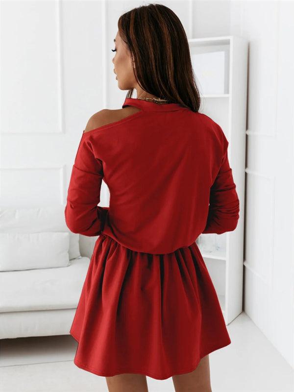 Mini Jurk met Schouderloze Halslijn - Mini Dresses - Jurkjes.co