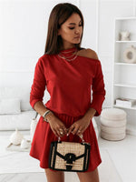 Mini Jurk met Schouderloze Halslijn - Mini Dresses - Jurkjes.co