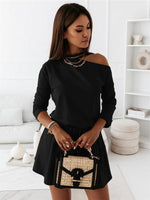 Mini Jurk met Schouderloze Halslijn - Mini Dresses - Jurkjes.co