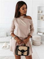 Mini Jurk met Schouderloze Halslijn - Mini Dresses - Jurkjes.co