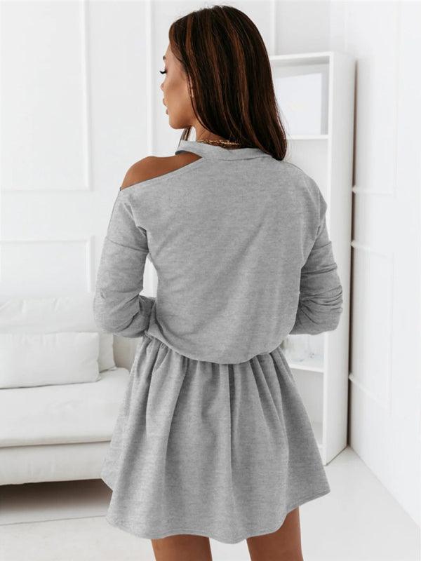 Mini Jurk met Schouderloze Halslijn - Mini Dresses - Jurkjes.co